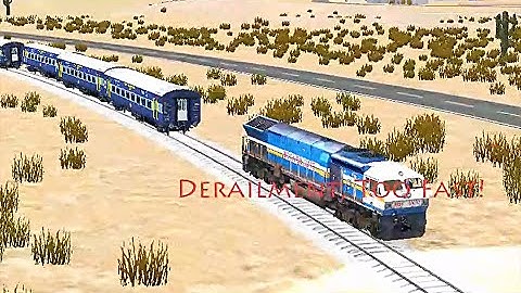 Indian Train WDP-4 at Desert in Rainy Day Got Derailment Because Too Fast - Train Sim