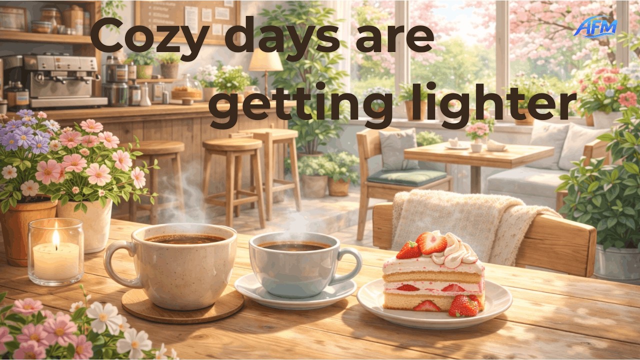 Coffee Shop Ambience | Gentle Spring Vibes & Relaxing Music