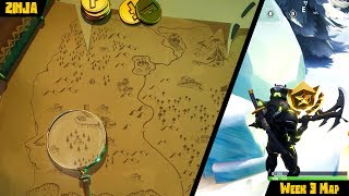 Search where the magnifying glass sits on the treasure map loading screen | Fortnite S8 Week 3