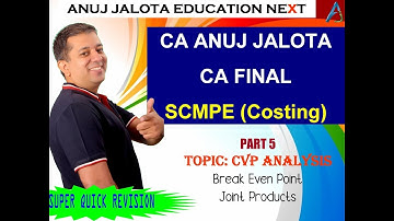 SCMPE 5 - Super Quick Revision of CVP Analysis Break Even Joint Products