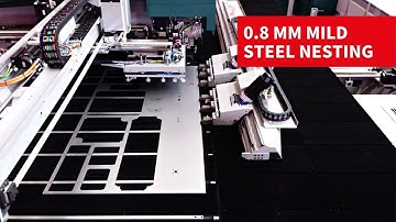 S1 punch-laser combi machine: 0.8 mm mild steel nesting