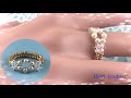 ① 3mmのパールとスワロフスキービーズで作るリング/Ring made of 3mm pearls and bicone beads