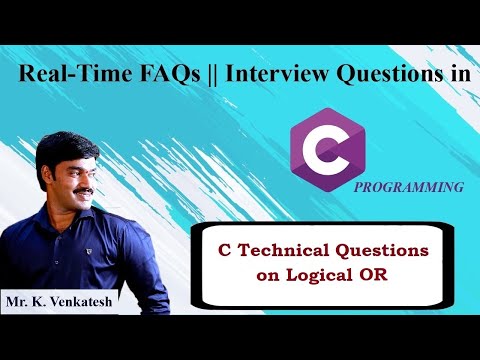 Logical OR Operator in C | C Interview Questions | C Real Time FAQs | Government Exams