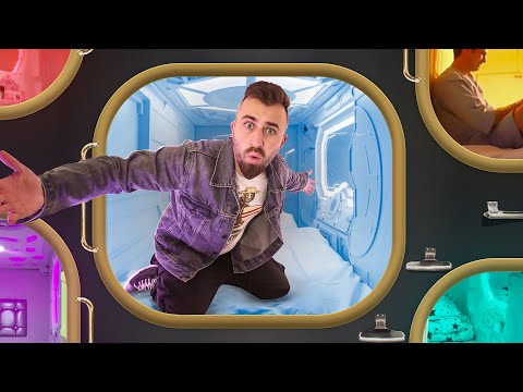 ვატარებ მთელ ღამეს ყველაზე პატარა სასტუმროს ნომერში | 12 HOURS CHALLENGE