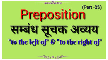Use of "to the left of" & "to the right of"  Preposition part -25