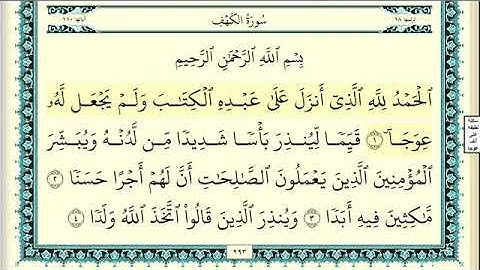 سورة الكهف مكتوبة بصوت الشيخ ياسر سلامة