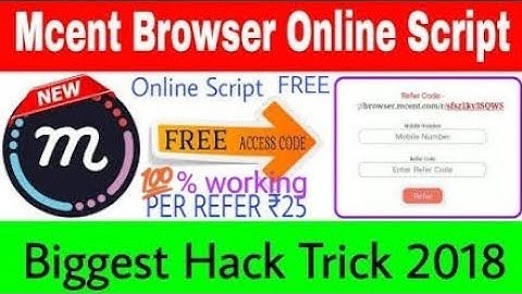 Mcent online refer script 100% working mcent hacked script 2019