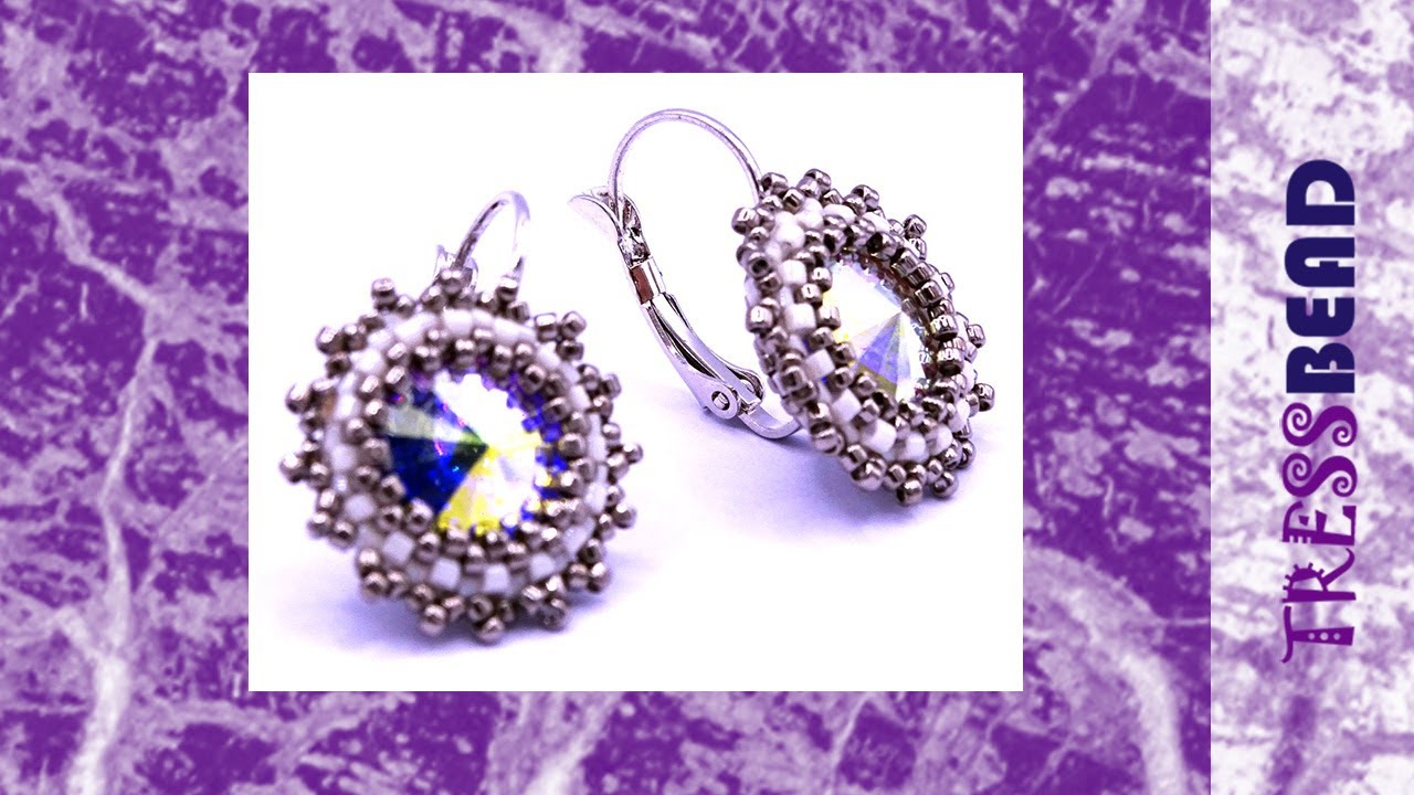 Unique Swarovski AB Crystal Rivoli Beaded Earrings - YouTube