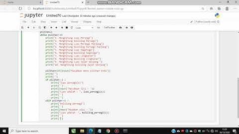 Program Matematika (Menghitung Luas dan Keliling Bangun Datar Menggunakan Jupyter Notebook)
