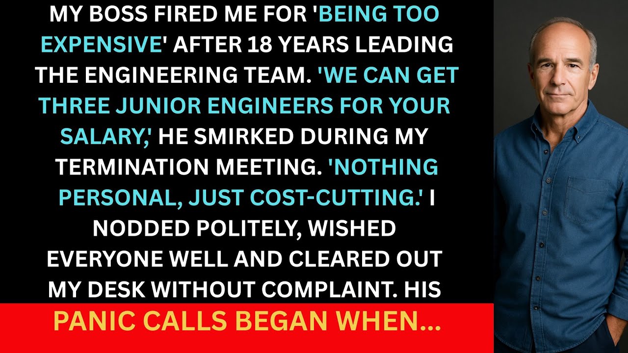 Outline Video My Boss Fired Me For "Being Too Expensive" After 18 Years Leading Engineering; His Panicked Calls...