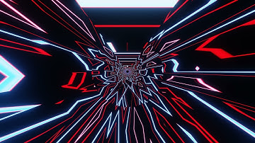 Blue Red Tunnel Abstract Background Video Loop Geometric Pattern - Motion Graphics Texture 4k