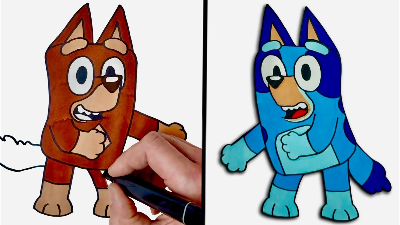 Рисуем друга Блюи, Расти, и заставляем его чистить зубы нитью! 🤣🕺🏻