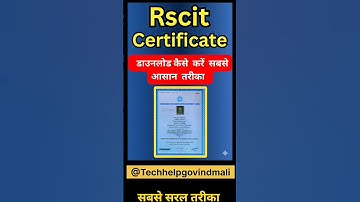 Rscit Certificate Download Easy Process #study #online #education #Shorts #students #howtodownload