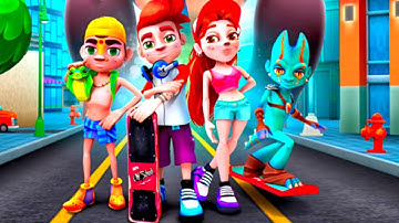 Subway Bus Rush Runner - School Girl Katie Endless Run with skateboard - King Kong Brake jail Chase