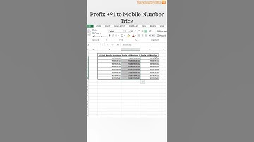 Microsoft Excel Tricks and Shortcuts - Prefix +91 to Mobile Number #shorts #exceltips #exceltricks