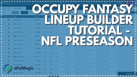 NFL Preseason DFS Lineup Builder Tutorial