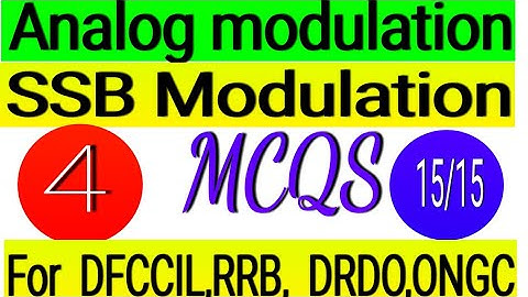 #12 SSB modulation 15 most important MCQ||Analog Modulation ||#mcq #dffcil #isro #cro #