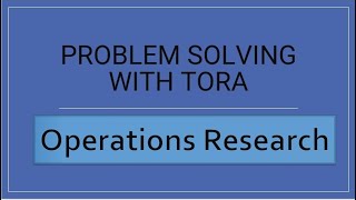 Solving Business problem through linear Programming method using TORA software #OperationsResearch Net Worth