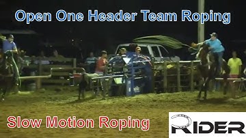 Team Roping | Open One Header | Slow Motion Team Roping