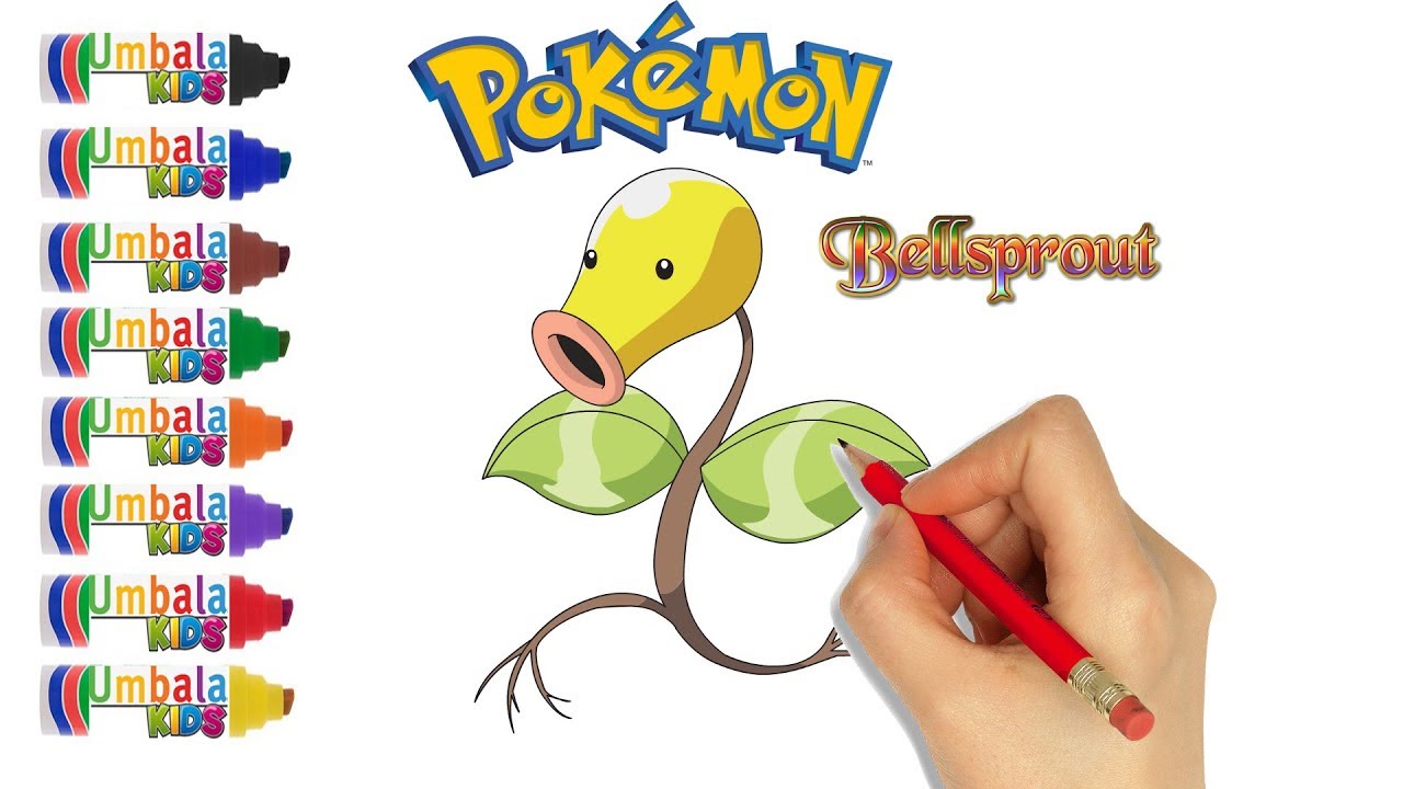 Pokemon Coloring Pages For Kids P1 Bellsprout Learn Colors For Kids Umbalakids Youtube