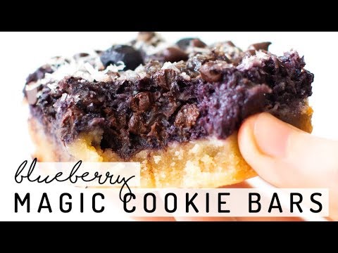Blueberry Magic Cookie Bars {vegan, paleo, no sweetened condensed milk!}