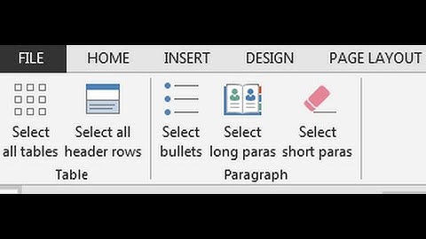 Quickly format long word documents (Select all tables, bullets, etc)