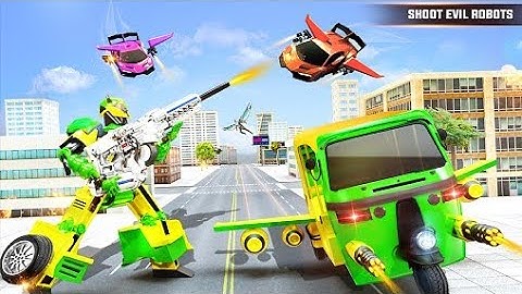 Flying Tuk Tuk Robot Auto Rickshaw Driving Games -Excellent  video.