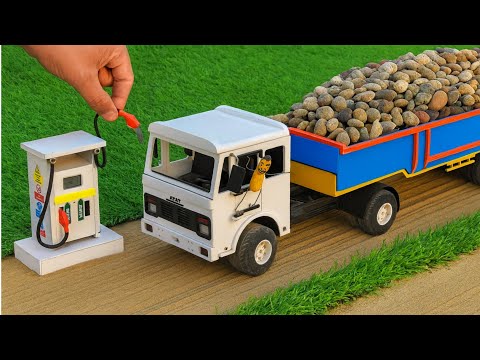 DIY Mini Truck Builds Bridge With Stones Creative Mini Construction Project