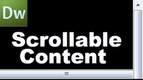 Dreamweaver Tutorial: Create Scrollable Content! -HD-