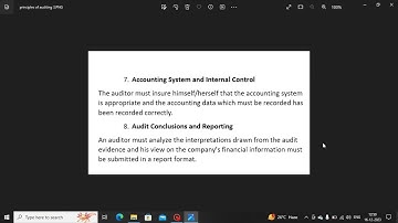 Audit: basic principles governing an audit