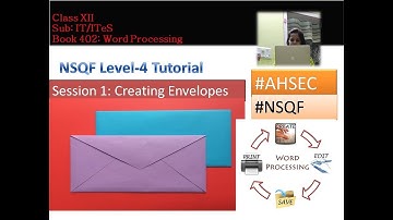 Creating & printing Envelopes | Word Processing | Open Office 4.1.7 |Class XII | Chapter 2-Book402 |