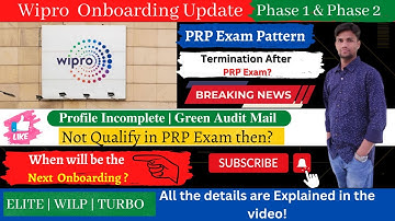 wipro onboarding update | PRP Exam - Termination | Wipro icims profile update | Watch Now!🎯🔥