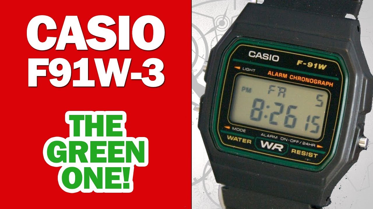 Casio F-91W Metallic Colour Edition Watch With Green Screen Mod three Watch  Options to Choose From 