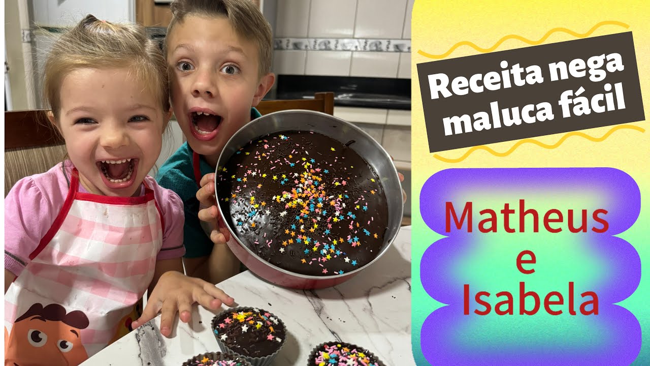Matheus e Isabela se divertindo fazendo cupcake de nega maluca muito fácil🥰