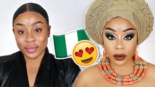 BRIDAL MAKEUP TRANSFORMATION |Traditional Nigerian Bridal Makeup & Gele