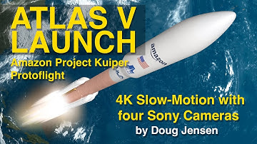 Atlas V Project Kuiper Rocket Launch - 4K slow-motion with 4 Sony Cameras