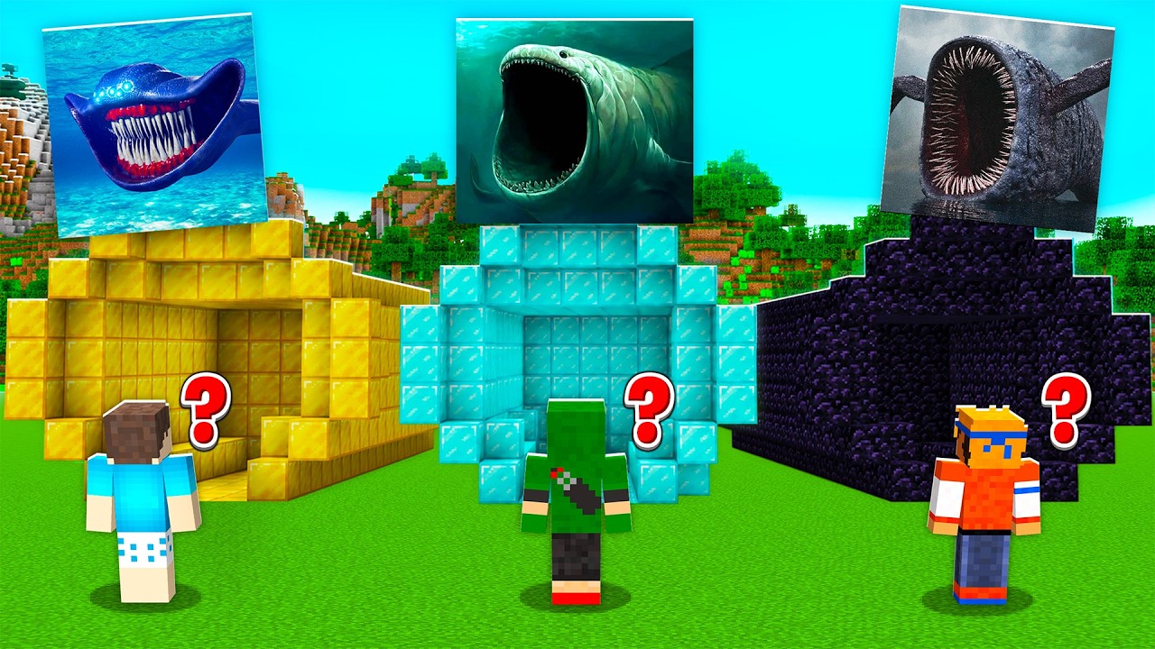 NÃO ENTRE NO TÚNEL DE MONSTROS DO OCEANO ERRADO NO MINECRAFT !! (Sea Eater, Bloop, El Gran Maja)