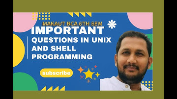 Important Questions for Unix and Shell Programming | BCA 6TH sem #makaut