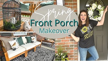 SPRING FRONT PORCH MAKEOVER | SMALL PORCH DECORATING IDEAS 2022