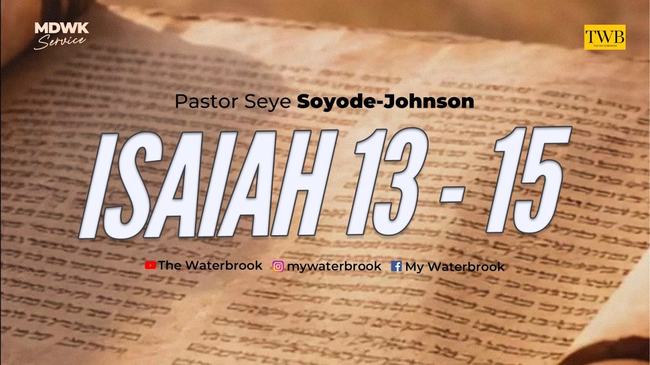Join us for an opportunity to discuss Isaiah 13-15.

📆: Wednesday, 29th July, 2026
⌚: 6:30 PM (WAT/GMT+1)
⛪: 13b, Olu Holloway (Temple Road), Ikoyi / https://maps.app.goo.gl/u3MR3c53FKGGNXyP9

Connect with us on Instagram via https://instagram.com/mywaterbrook

Giving (Local & International): https://www.thewaterbrook.com/give

Learn more about us at https://www.thewaterbrook.com

#mywaterbrook #thewaterbrookchurch #twb