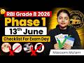 RBI Grade B 2026 Phase 1(13 June)|Exam Day Checklist, Documents & Last Minute Tips |Expected Cut Off