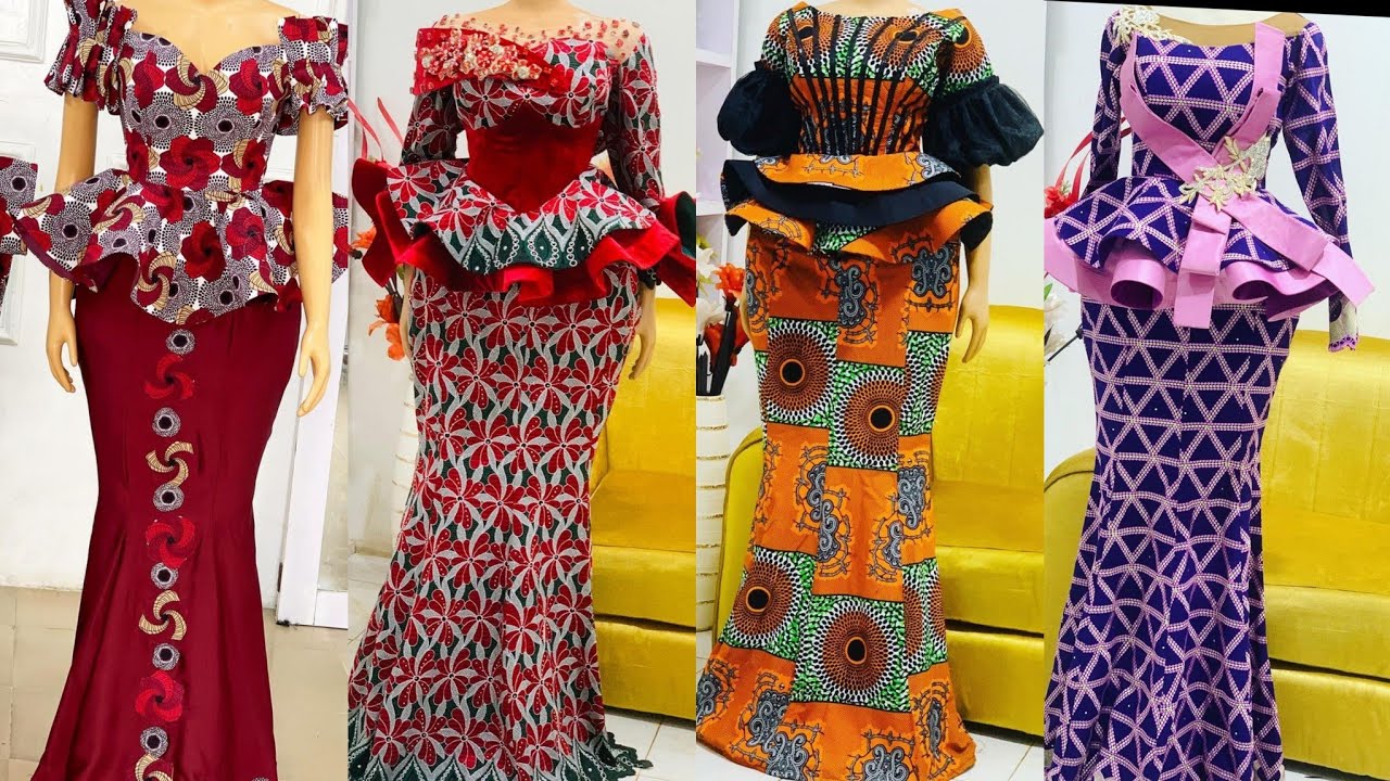 Best Ankara Skirt and blouse Styles, Peplum Blouse Styles