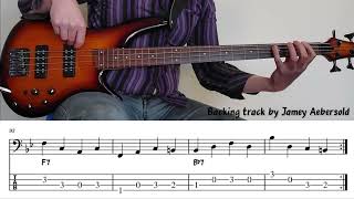 Blue Monk By Thelonius Monk Beginner Walking Bass Line W On-Screen Tab Notation 