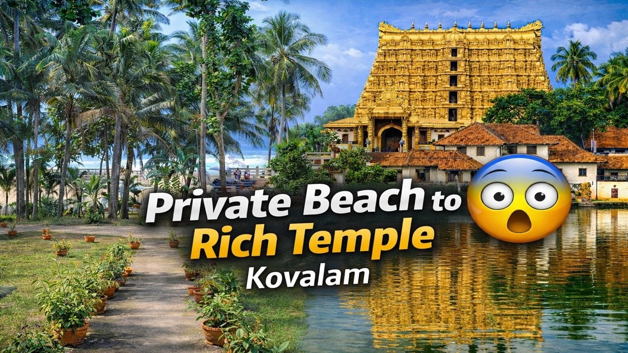 Hidden Sunset Spot + India’s Richest Temple | Kovalam Private Beach Stay Honest Review |Kerala Ep-2