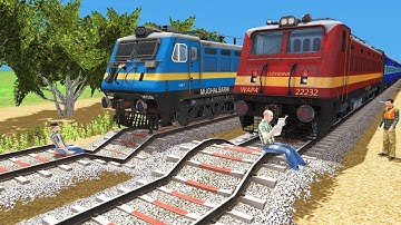 2 TRAINS RUNNING ON RISKY RAILROAD TRACKS | World