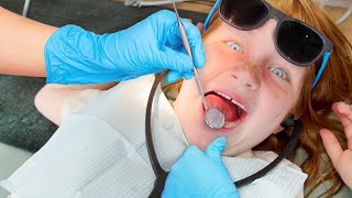 BEiNG BRAVE at the DENTiST!!  Adley Niko & Navey visit for a tooth check up then backyard ice cream screenshot 2
