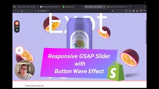 Responsive GSAP Slider with Button Wave Effect