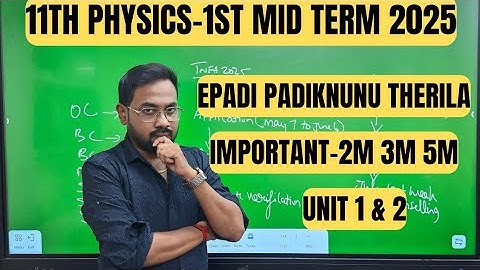 11th physics | important 2m 3m 5m | unit 1 & 2 | 1st mid term 2025