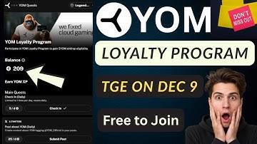 YOM Airdrop - YOM loyalty program | TGE 9 DEC | 100% Free to join