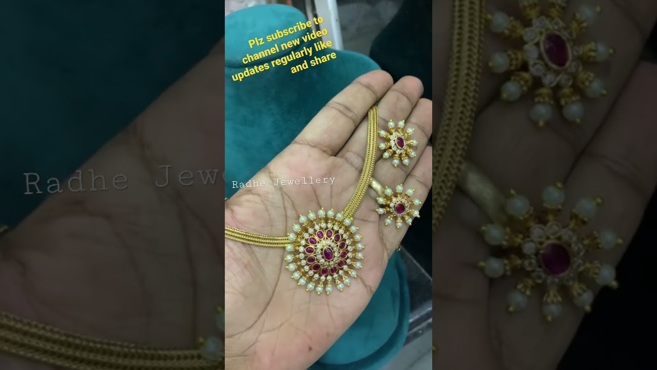 Real kemp jewellery collections || light weight stone necklace design 